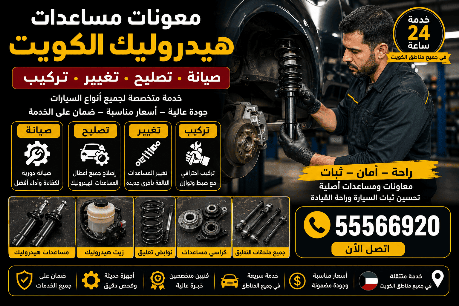 هيدروليك سيارات لجميع الأنواع اليابانية والأمريكية والأوروبية في الكويت