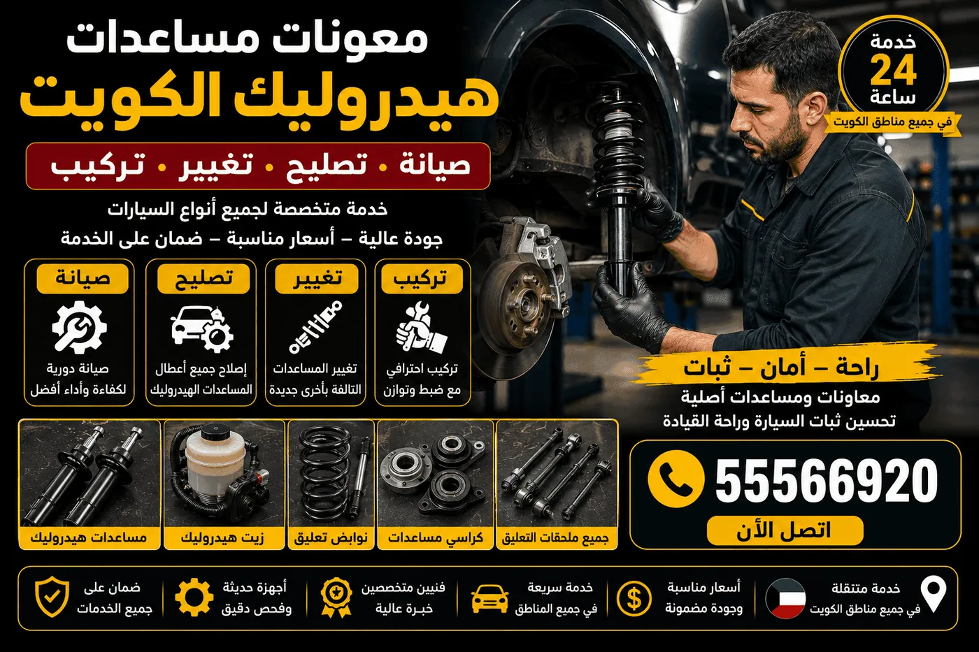 هيدروليك سيارات لجميع الأنواع اليابانية والأمريكية والأوروبية في الكويت