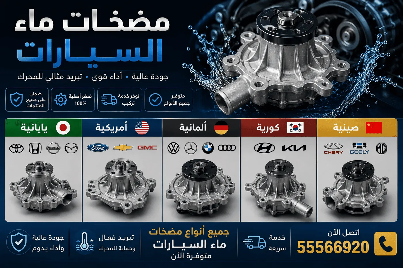 تصليح طرمبة ماء السيارة الكويت - كراج متنقل لتغيير مضخة الماء عند البيت