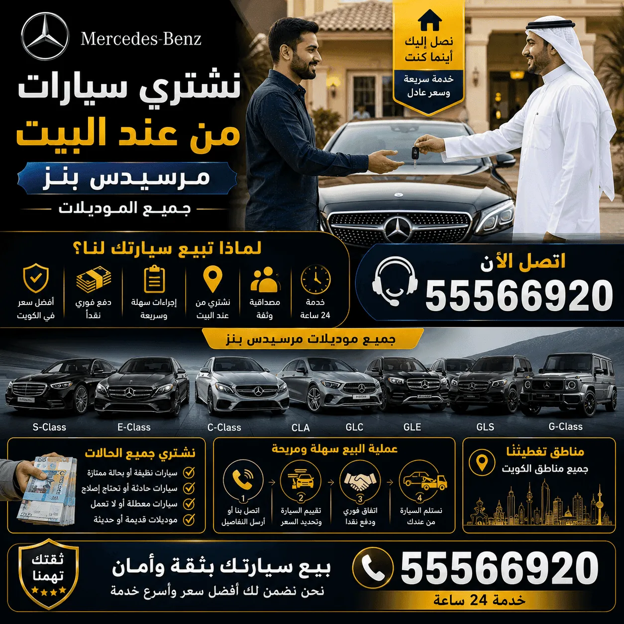 فحص ما قبل شراء سيارات مرسيدس Mercedes في الكويت بتقرير فني كامل
