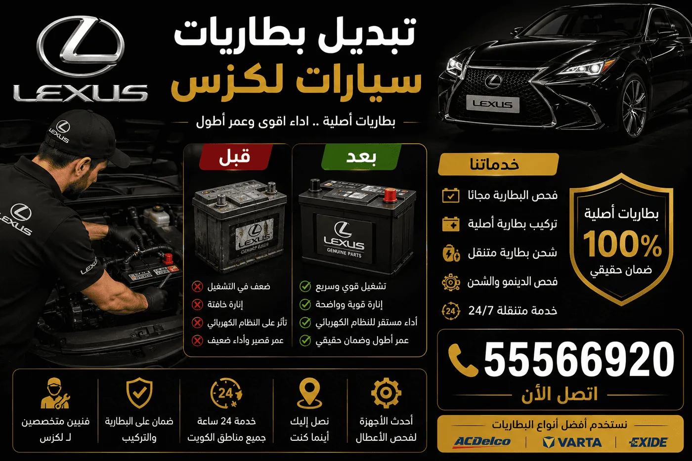 تبديل طرمبة بنزين سيارات لكزس Lexus قبل وبعد في الكويت