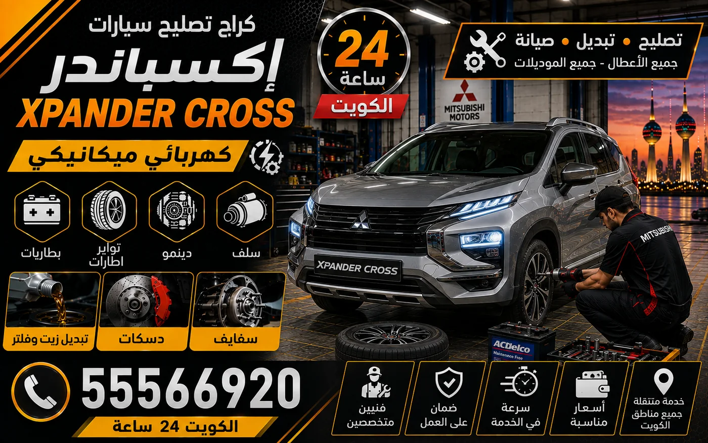 كراج متنقل إكسباندر Xpander في الكويت يصل إلى موقعك 24 ساعة