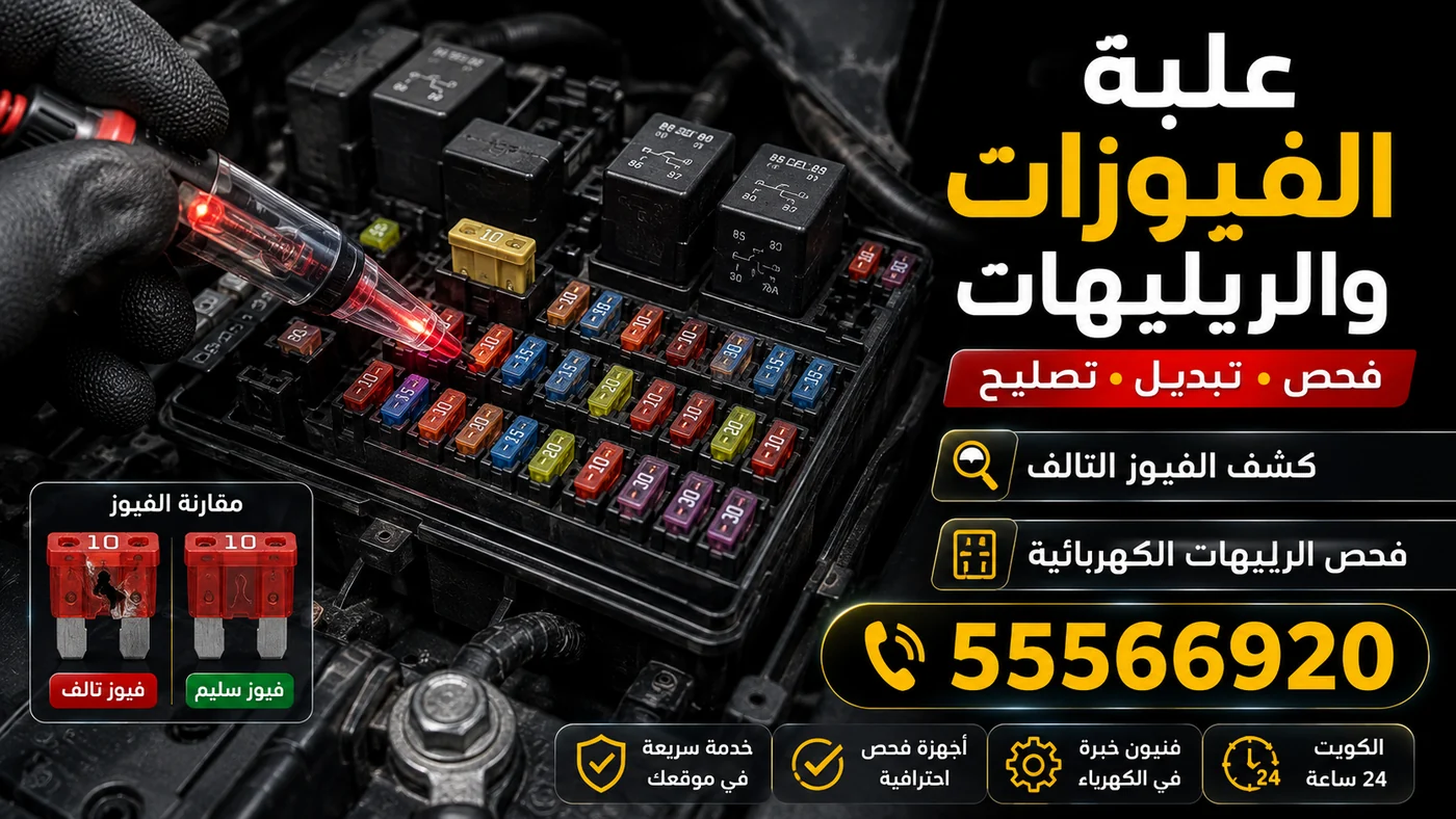 فحص علبة الفيوزات والريليهات ومقارنة فيوز سليم بفيوز تالف
