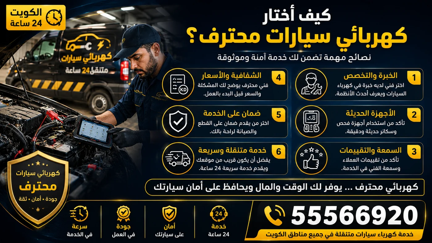 معايير اختيار كهربائي سيارات محترف: الخبرة والأجهزة والشفافية والضمان