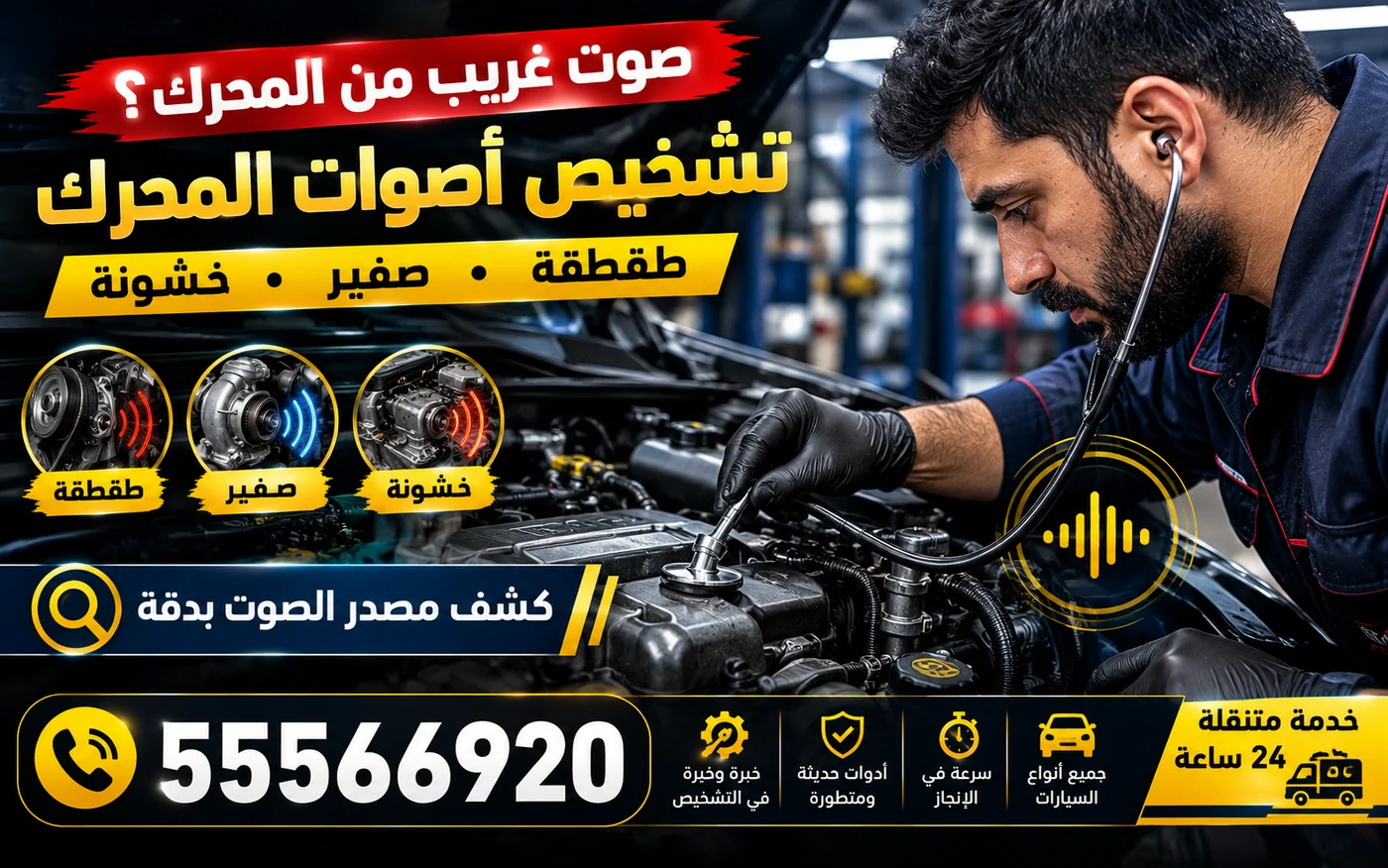 تشخيص أصوات المحرك بسمّاعة الفني: طقطقة وصفير وخشونة